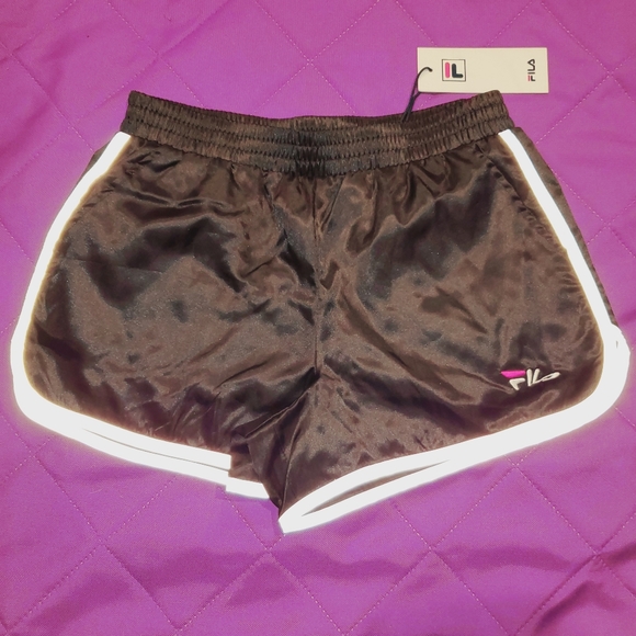 N.W.T. Fila shorts shiny black satin - Picture 15 of 16